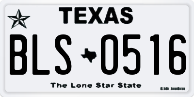 TX license plate BLS0516