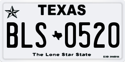 TX license plate BLS0520