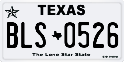 TX license plate BLS0526