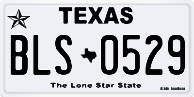 TX license plate BLS0529