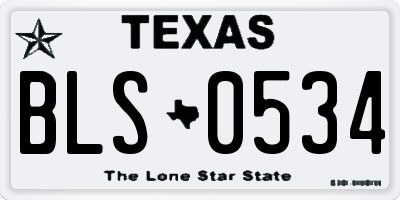 TX license plate BLS0534