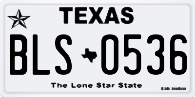 TX license plate BLS0536