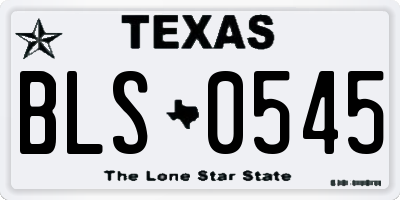 TX license plate BLS0545