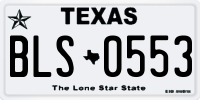 TX license plate BLS0553