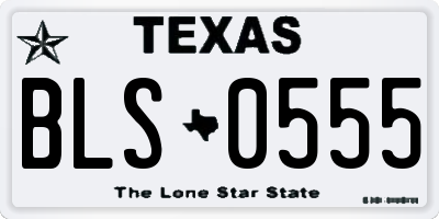 TX license plate BLS0555