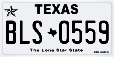 TX license plate BLS0559