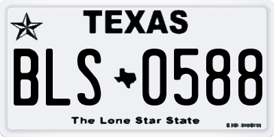 TX license plate BLS0588