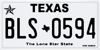 TX license plate BLS0594