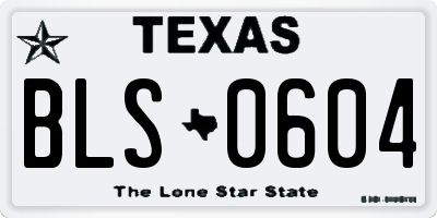 TX license plate BLS0604