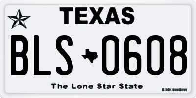 TX license plate BLS0608