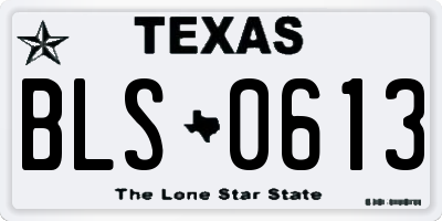 TX license plate BLS0613
