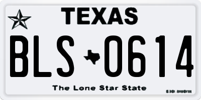 TX license plate BLS0614