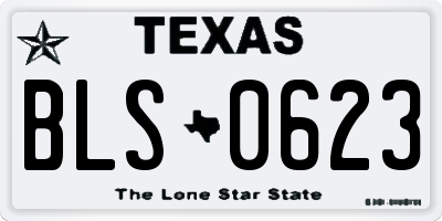 TX license plate BLS0623