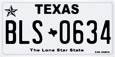 TX license plate BLS0634