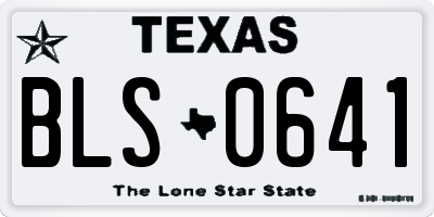 TX license plate BLS0641