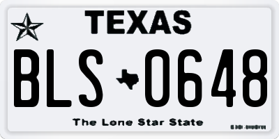 TX license plate BLS0648