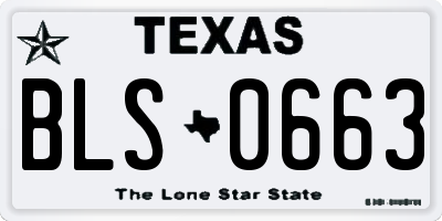 TX license plate BLS0663