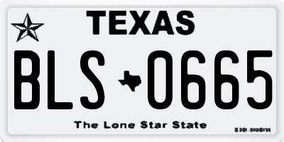 TX license plate BLS0665