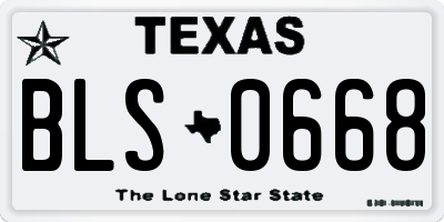 TX license plate BLS0668