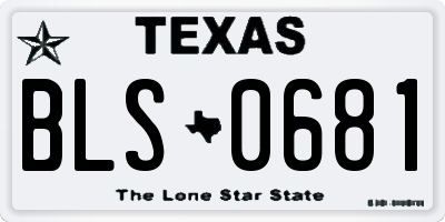 TX license plate BLS0681