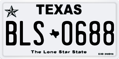 TX license plate BLS0688