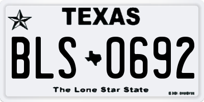 TX license plate BLS0692