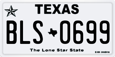 TX license plate BLS0699
