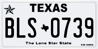 TX license plate BLS0739