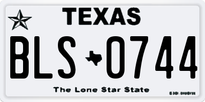 TX license plate BLS0744
