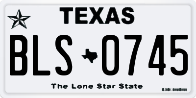 TX license plate BLS0745