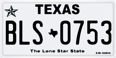 TX license plate BLS0753