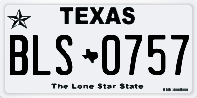 TX license plate BLS0757