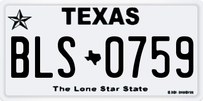 TX license plate BLS0759
