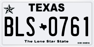 TX license plate BLS0761