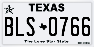 TX license plate BLS0766
