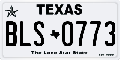 TX license plate BLS0773