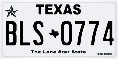 TX license plate BLS0774