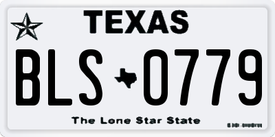 TX license plate BLS0779