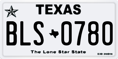 TX license plate BLS0780