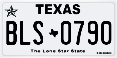 TX license plate BLS0790