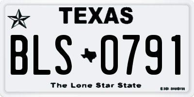 TX license plate BLS0791