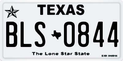 TX license plate BLS0844