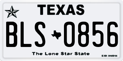 TX license plate BLS0856