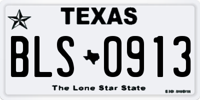 TX license plate BLS0913