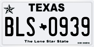 TX license plate BLS0939