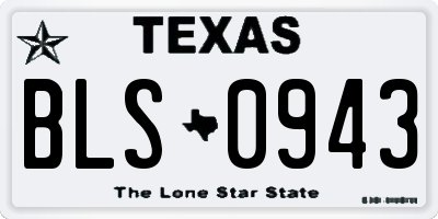 TX license plate BLS0943