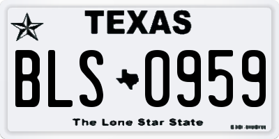 TX license plate BLS0959