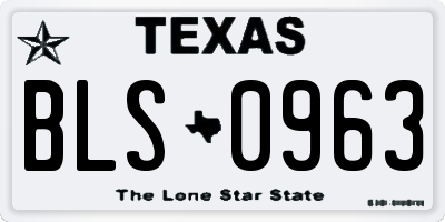 TX license plate BLS0963