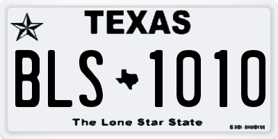 TX license plate BLS1010