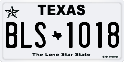 TX license plate BLS1018